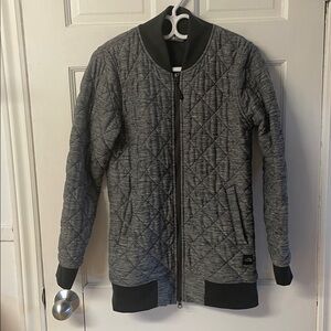 The North Face mod quilted insulated grey bomber jacket women’s size small